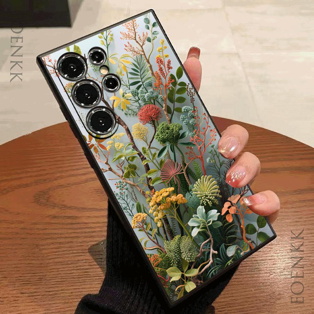 Мягкий чехол для телефона с экзотическим цветком для Samsung Galaxy S25 S24 Ultra S23 S22 S21 S20 Ultra FE Plus Note 10 20 Lite Модный чехол-подарок