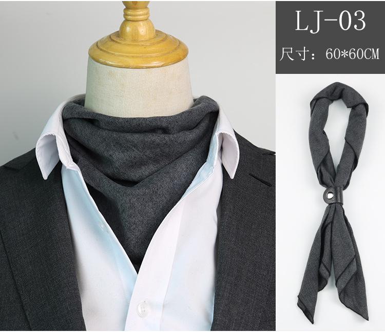 Men'S Scarf British Style Gray Striped Small Scarf Suit Autumn And Winter Men'S And Women'S Square Scarves