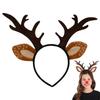 Повязка на голову в виде оленя для взрослых, симпатичная реалистичная повязка на голову с рогами оленя, повязка на голову с ушками животных для косплея, костюм оленя, рождественские аксессуары