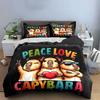 Peace Love Capybara Bedding Set Bedding Duvet Cover Set Duvet Cover Pillowcases (1 * Duvet Cover 2 * Pillowcases, without duvet insert)