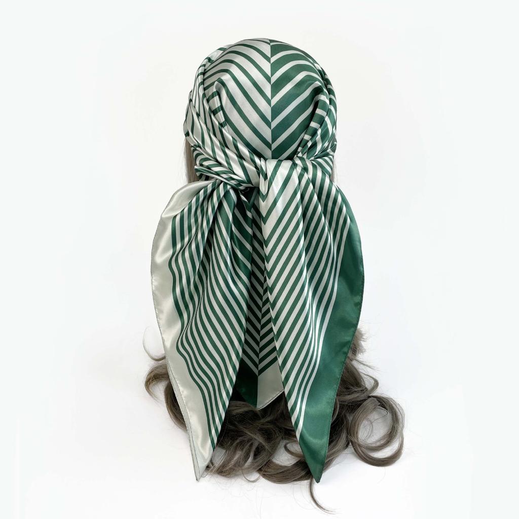 Fashion Ladies Silk Scarf Large Square Scarf 90cm Back Print Turban New Silk Satin Shawl Ladies Scarf