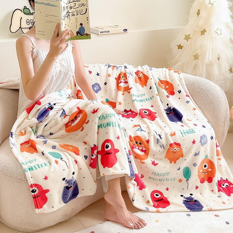 Christmas Flannel Fleece Throw Blanket Thickened Geometric Home Sofa