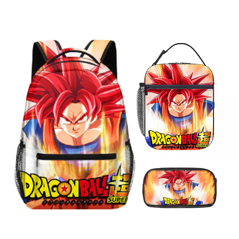 Набор Dragon Ball Dragonbal из трех предметов, Школьная сумка для начальной и средней школы, Детский рюкзак, Сумка для ланча, Пенал
