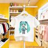Cartoon Printed Hatsune Miku Anime Future Peripheral Collaboration Pure Cotton COS Casual Tshirt Fashion Tops for Boys Girls