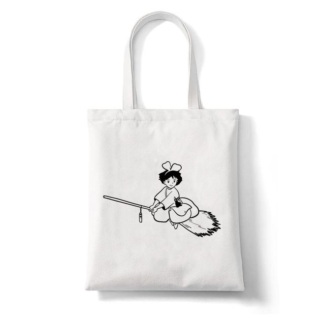 Женская сумка для покупок Kiki's Служба доставки Тоторо Студия Аниме Большая Сумка Холст Сумка Сумка-шоппер Сумка-тоут с героями мультфильмов Сумки на плечо