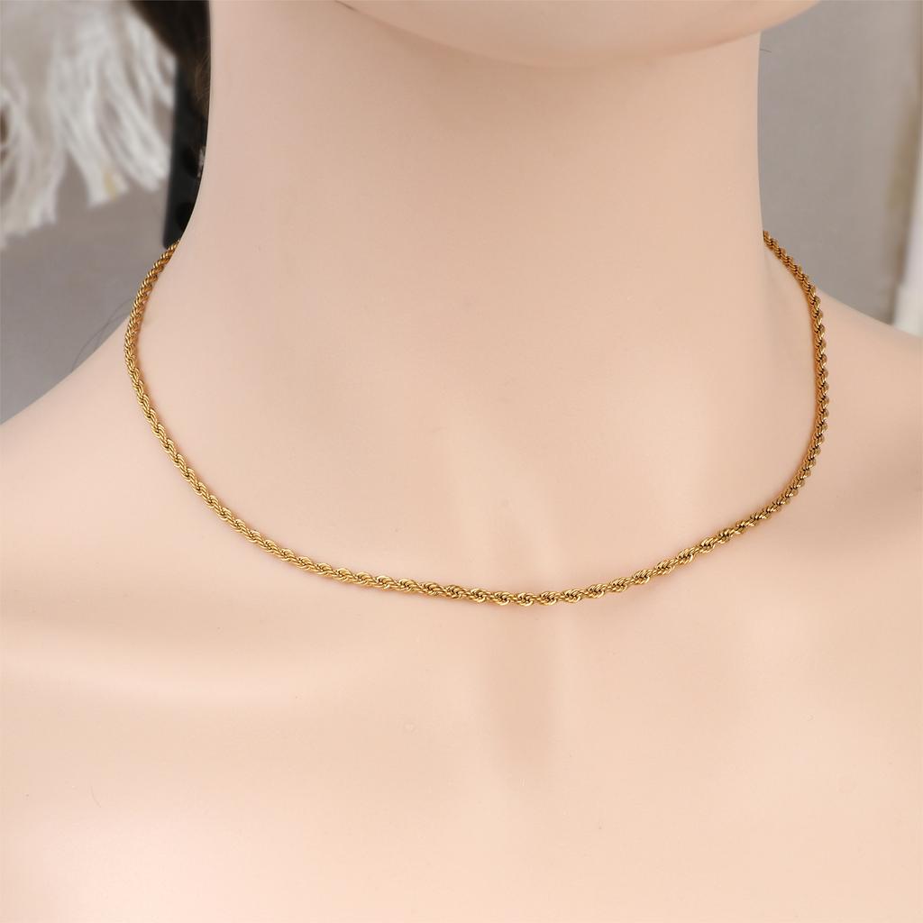 Ожерелье из витой цепи в стиле хип-хоп для мужчин, толщина 2/3/4 мм