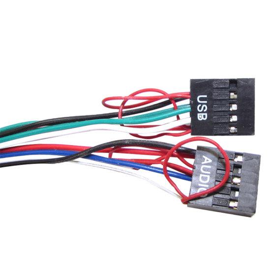 Корпус компьютера ПК 6,8 см, передняя панель с двумя аудиопортами USB, микрофон, разъем для наушников, кабель