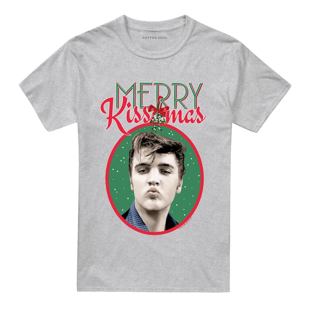 Elvis Presley Unisex Adult Merry Kissmas T-Shirt