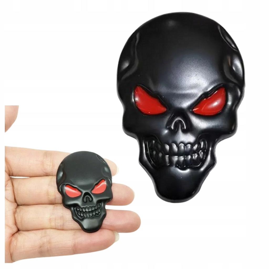 Naklejka Czaszka 3D Emblemat Na Motocykl Auto Czarna