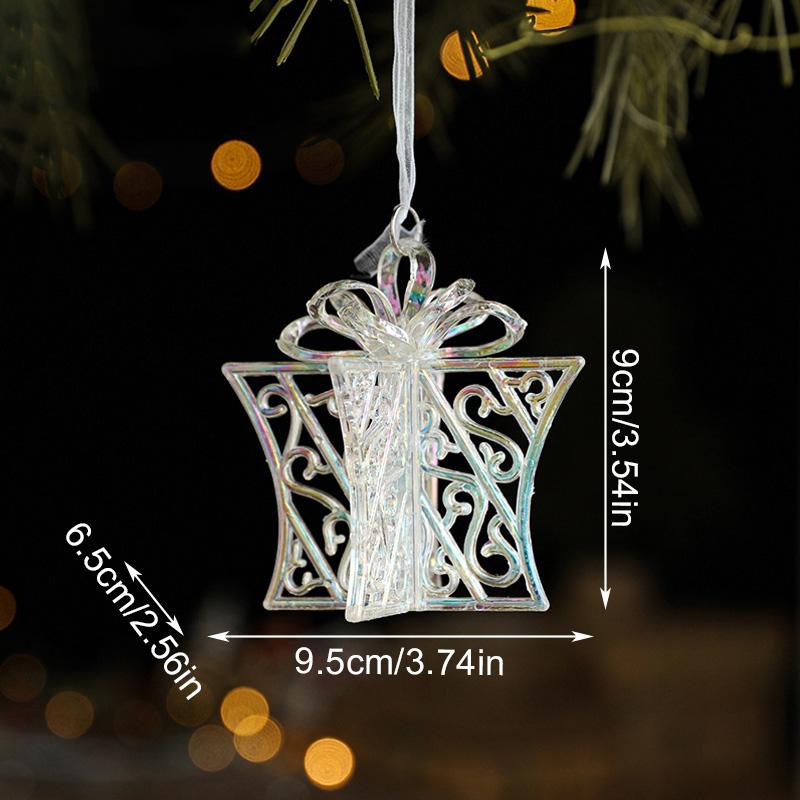 Рождественские украшения Кристальные акриловые подвесные украшения Прозрачные колокольчики Лось Подвески для рождественской елки Навидад 2025 Новый год Домашний декор Подарок