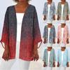 Ayollar uchun kundalik moda retro bosmali yengil o'rta uzunlikdagi jaket kardigan