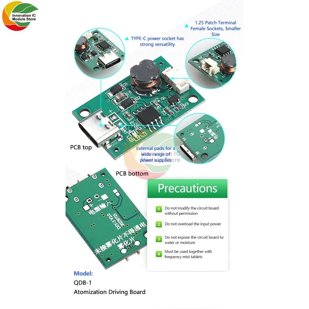 DC5V USB Мини-увлажнитель Плата драйвера тумана Пленочная мембрана распылителя Атомайзер Лист Наборы для DIY Type-C/Micro USB