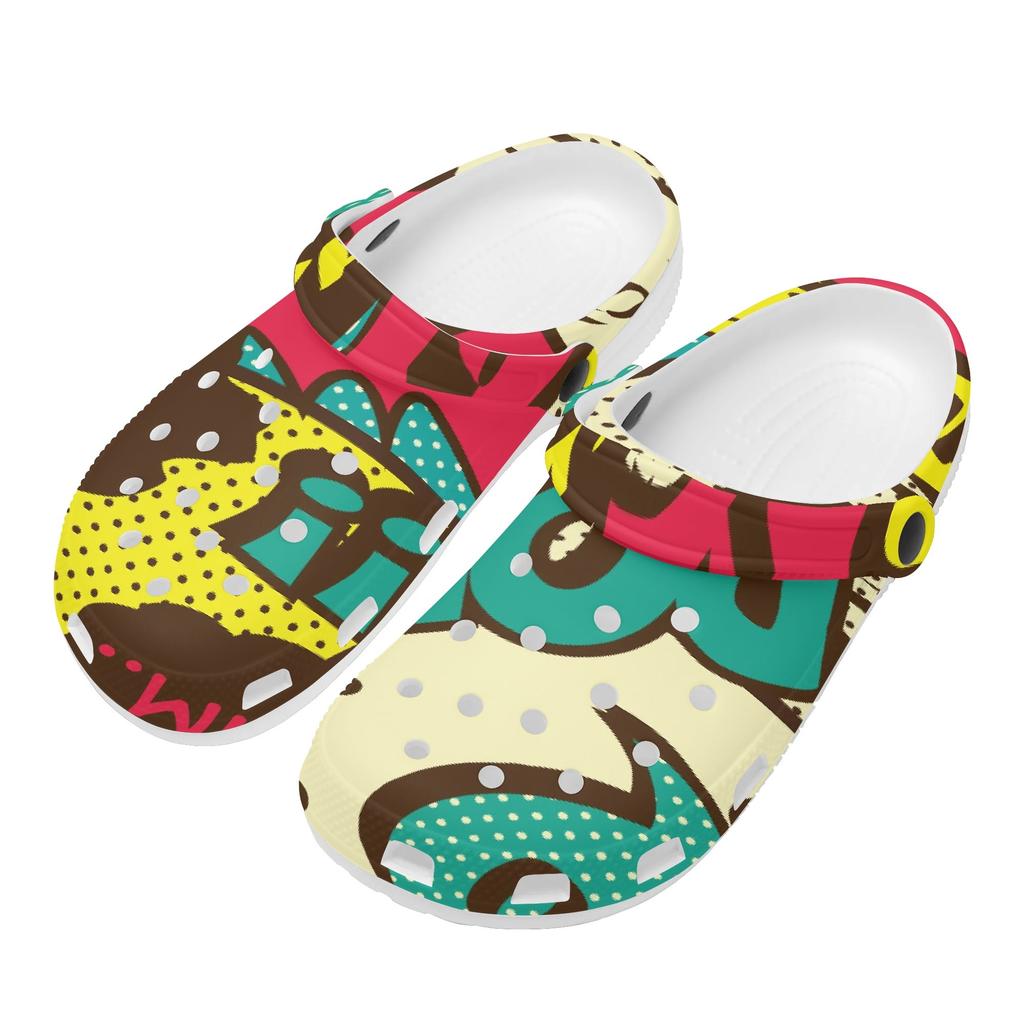 Lightweight Color Print EVA Clogs Unisex Breathable Slip On Garden Shoes Beach Pool Bathroom Home Summer Sandals Comfort Fit