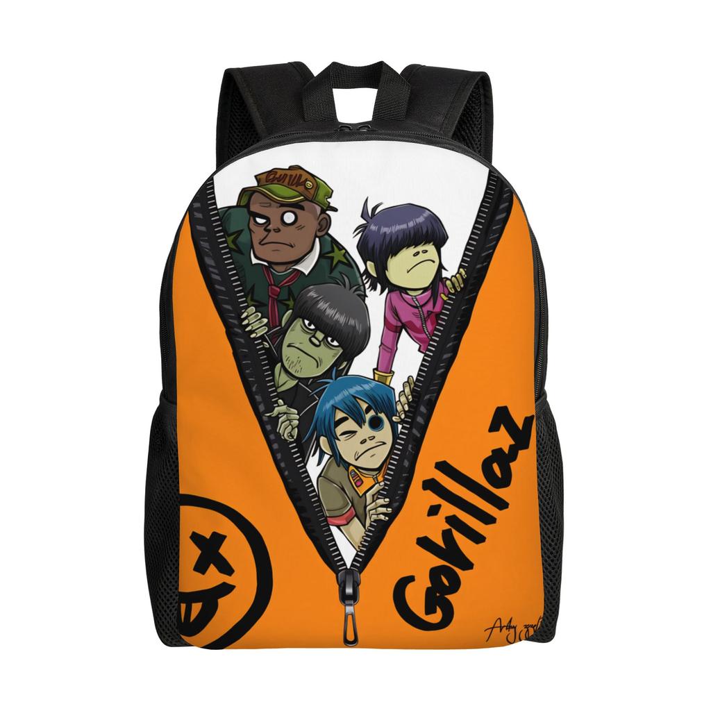 Gorillaz Backpack Female Polyester Sport Backpacks Print Kawaii School Bags Rucksack
