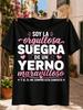 Proud Mother in Law of a Wonderful Son in Law Spanish Pink Hearts and Playful Family Quote Unisex  Unisex All TShirt