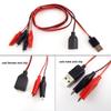 USB Alligator Clips Crocodile Wire Male Female To USB Tester Detector DC Voltage Ammeter Capacity Power Meter Monitor