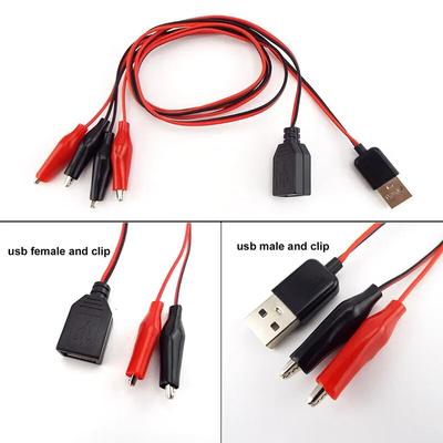 USB-зажимы типа «крокодил» из крокодилового провода «папа-мама» к USB-тестеру, детектору напряжения постоянного тока, амперметру, измерителю мощности, монитору