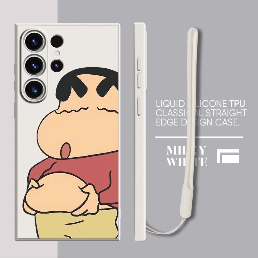 Cute Crayon Shin-chan Phone Cover Case for Samsung Galaxy S25 S23 Note 20 10 Ultra S21 Plus S24 Ultra S20 FE S22 S25Edge