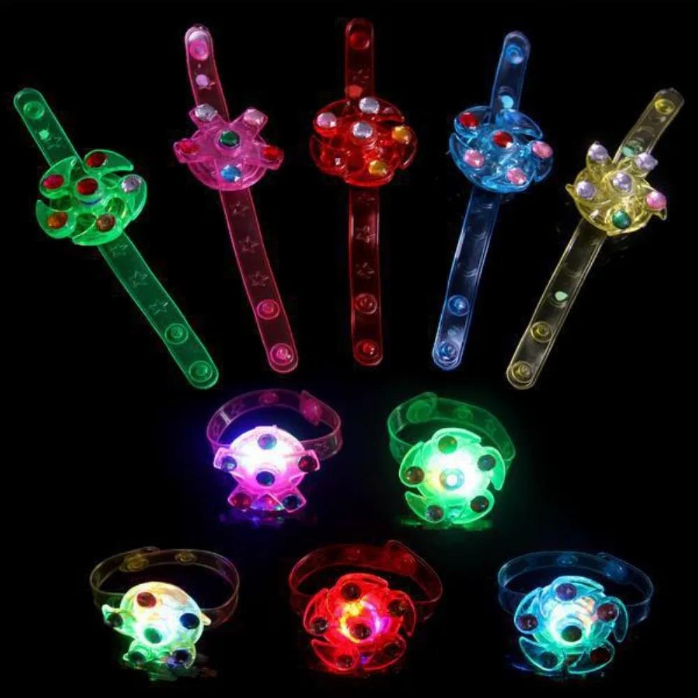 1Pc Luminous Bracelets LED Light Watch Rings Spinner Hand Top Spinners Glow In Dark Figet Spiner Finger Stress Relief Toys