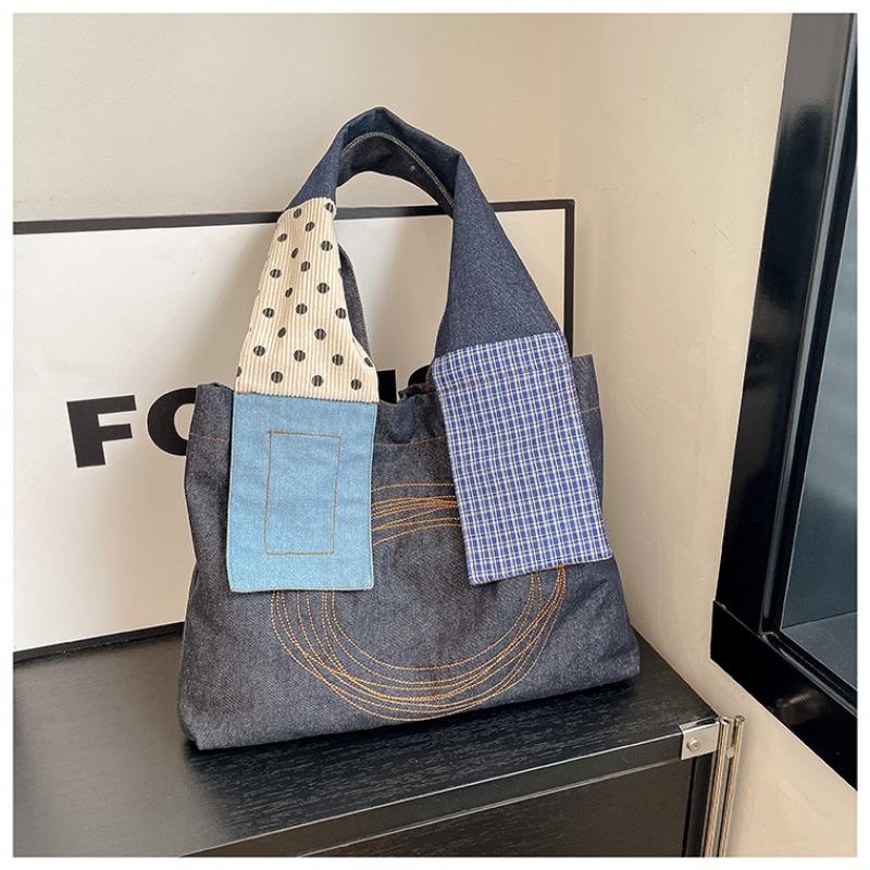 Вышитая холщовая сумка женская большой вместимости новая летняя универсальная повседневная на плечо сумка-тоут для студентки