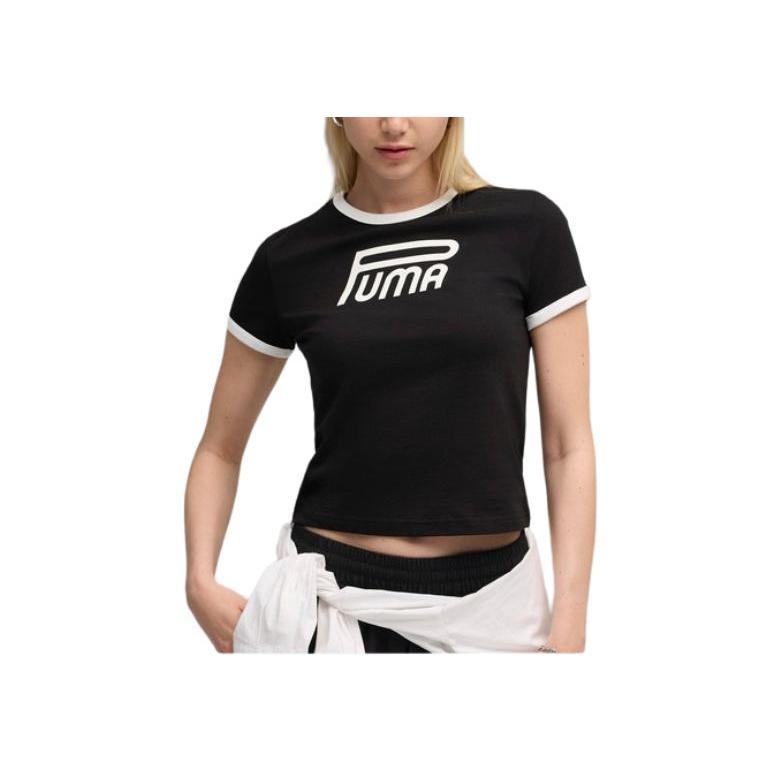 Puma Rosefuture Детская футболка с круглым вырезом, облегающая, с коротким рукавом, женские топы 634053-01