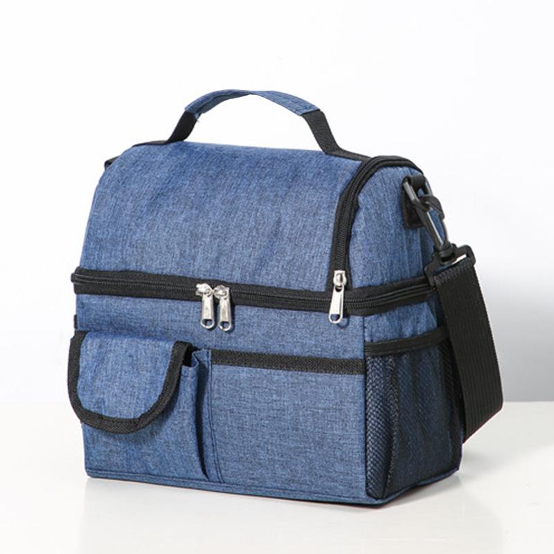 Новые двухслойные сумки-тоут для ланча, большие, из ткани Оксфорд, сумки-холодильники для пикника с плечевым ремнем, школьные офисные термосумки