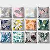 Наволочка серии с узором листьев 45 см X 45 см, квадратная наволочка для дивана, креативная наволочка с растением