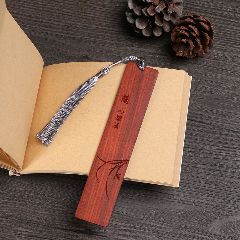 Stationery Vintage Solid Wood Crafts Bookmark Sandalwood Label Pagination Mark Book Clip