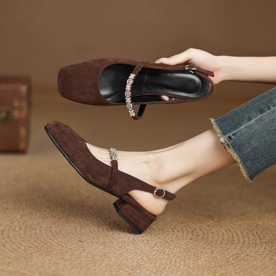 Новые летние повседневные сандалии на плоской подошве, женские удобные туфли на резиновой подошве большого размера, сандалии с открытой пяткой, сандалии с квадратным носком и пряжкой, женские