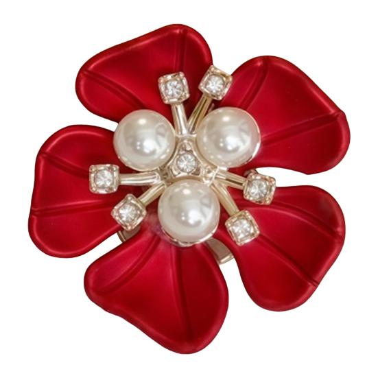 Cufflink Rhinestones Imitation Pearls Pistil Flower Shape Button Covers Clip-On Installation Sparkling Decorative