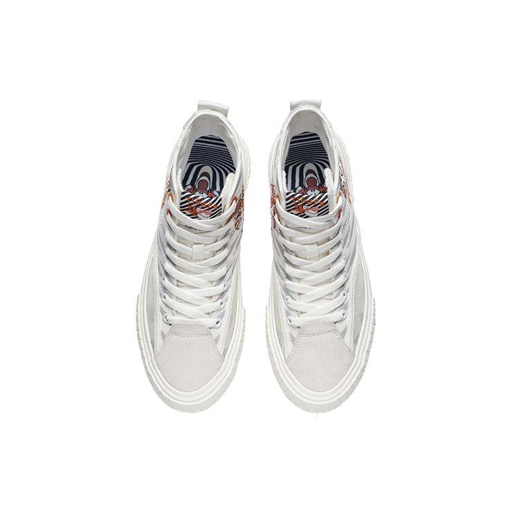 Disney X Li Ning Tigger Collaboration Повседневные высокие кроссовки Женские кроссовки Белые AGCS334-1
