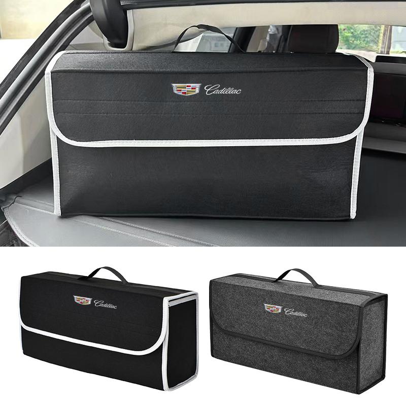 AARI1 Car Trunk Storage Bag Organizer Sundries Stowing Tidying Box For Cadillac Logo Escalade CTS ATS SRX XTS XT5 STS CT5 CT6 BLS XLR