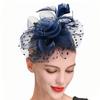 Шляпа Fascinators с сетчатым цветком, искусственным жемчугом, перьями, украшением для головы для чаепития, ретро-обруч для волос, повязка на голову для вечеринки
