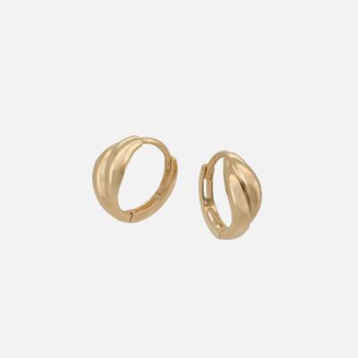 Youngglow 14k серьга-пусета с волнистым дизайном