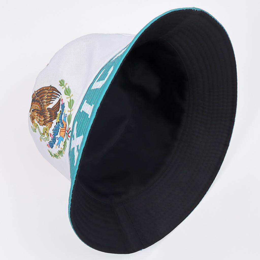 Mexico double-sided bucket hat men's and women's World Cup products fans cheer for the flag print flower pot hat