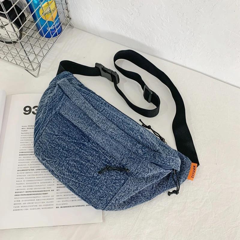Портативные джинсовые сумки на талии с застежкой-молнией, повседневные, горячая распродажа, сумки для поездок на работу для женщин, базовый стиль
