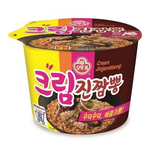 Ottogi Cream Jin Jjamppong BIG Cup Ramen 105g6 pieces Creamy Spicy Thick Noodles Korean Instant Soup