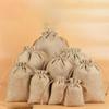 Natural Linen Burlap Gift Packaging Party Bag Drawstring Gift Bags With Handles Favor Candy Bags Bag Jute Gift
