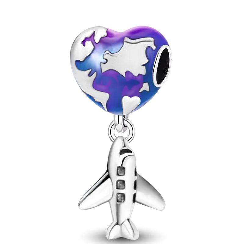 Медь Милый Слоник-Бабочка Синяя Серия Шармы Бусины Подходят для Оригинального Браслета Пангла Высокое Качество DIY Ювелирные Изделия