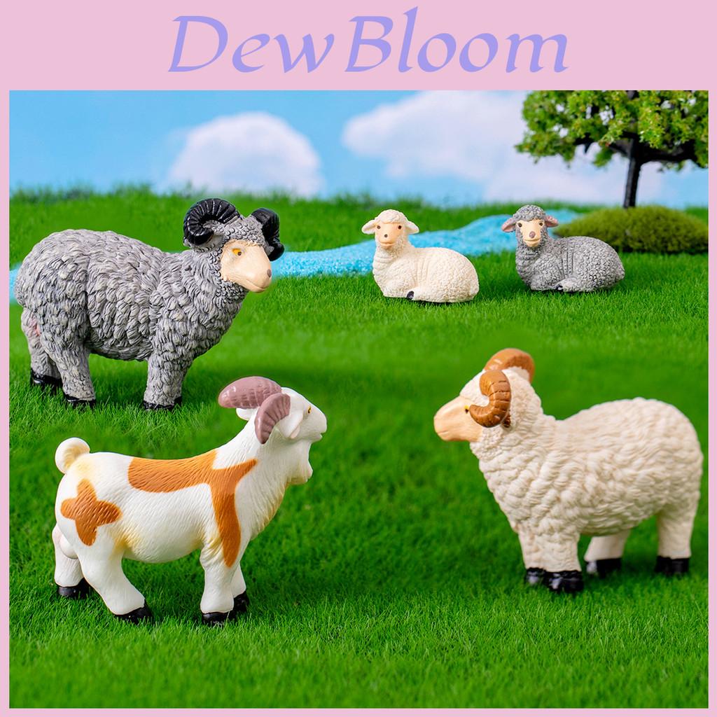 Очаровательная смоляная миниатюрная фигурка овечки, идеально подходящая для DIY-декора сада или фермы