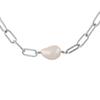 Silver Necklace with Natural Baroque Pearls (2130192)