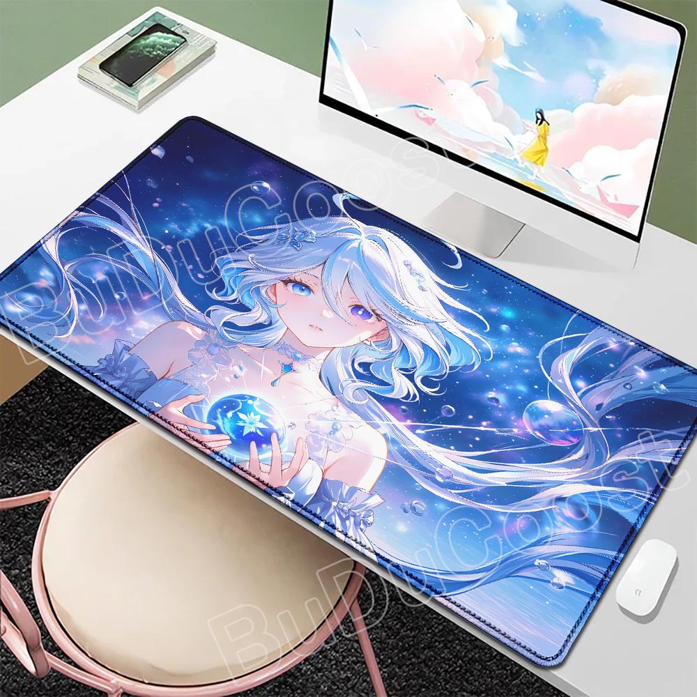 Новые обои Игрок Genshin Furina Коврик для мыши Аниме Игровой коврик для мыши HD Печать Настольные коврики Резиновый настольный коврик XXL Коврики для стола