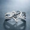 Полое сердце в форме черно-белого фианита с линиями креста кольцо модный подарок для подруги женские ювелирные изделия высокого качества