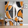 Геометрические абстрактные круглые художественные оранжевые прозрачные шторы для гостиной, тюль для окна, шторы для спальни, вуалетные шторы, роскошные портьеры
