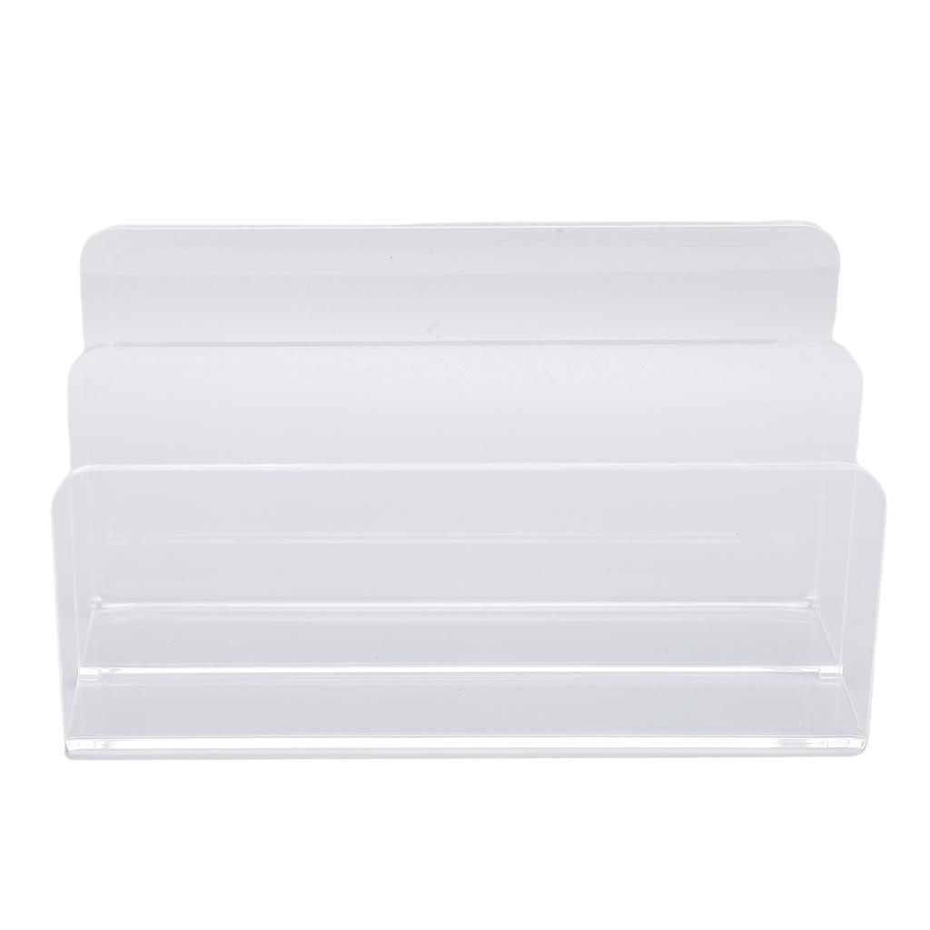 Mail Sorter Transparent Acrylic Multifunctional 2 Compartments Desktop Letter Holder with Anti Slip Base for Envelope
