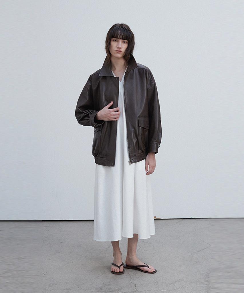 VERDEMAR Vegetable Lambskin Overfit Blouson_Deep Brown