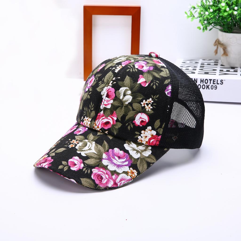 Новая женская универсальная бейсболка с цветочным принтом и защитой от солнца