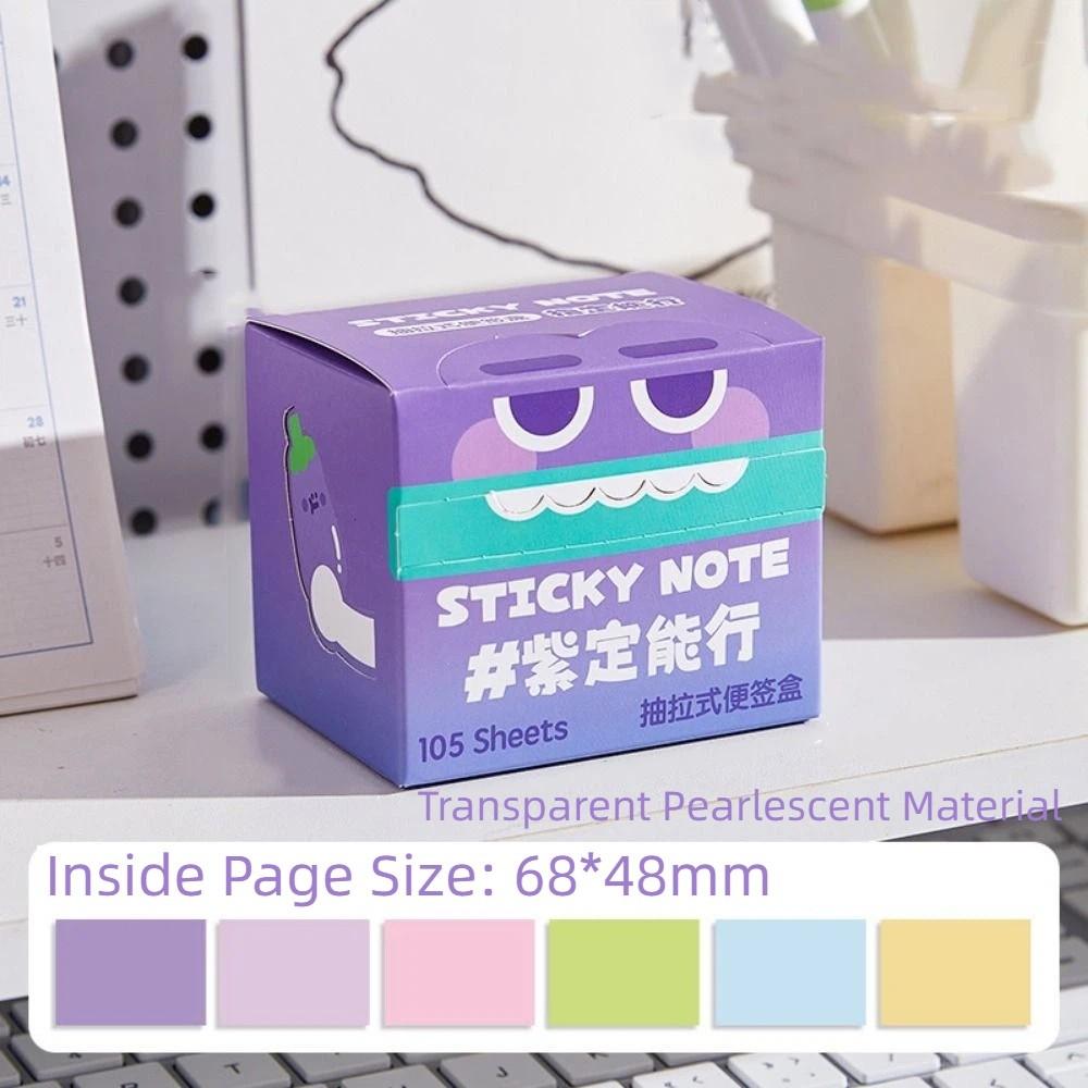 Creative Colorful Memo Pad Pearlescent Cartoon Notepads INS Pull-out Sticky Notes Office