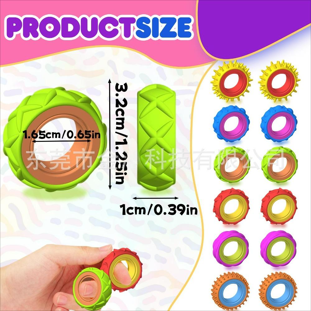 New Fidget Toys - Silicone Sensory Fidget Rings For Adults Teens Massager Stress Relief Relax Fidget Toy For Autism Anxiety