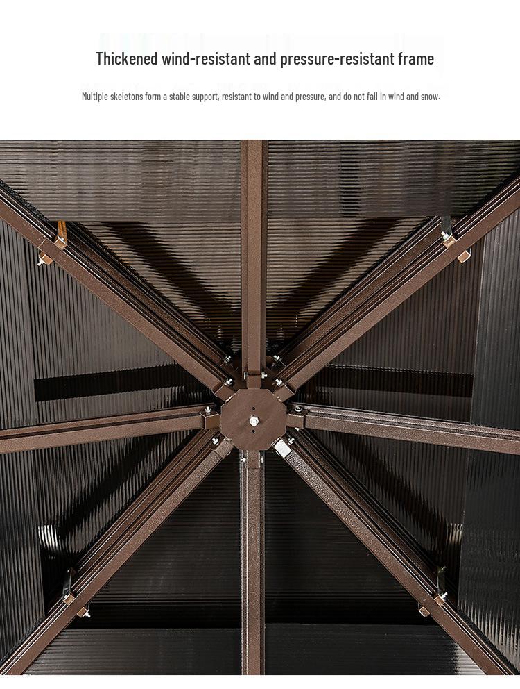 Aluminum Alloy Garden Gazebo: New Chinese Style Outdoor Courtyard Sunshade Pavilion